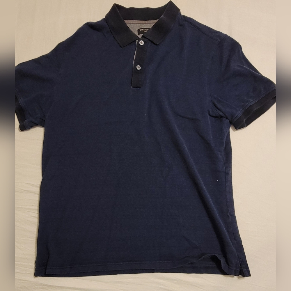 Banana republic luxury touch polo shirt blue size L